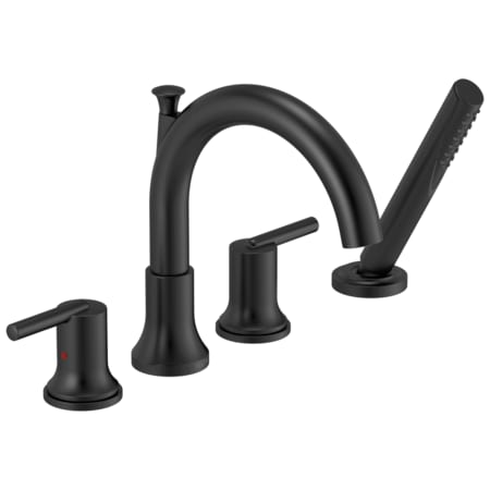 Delta Faucet Company 4-hole 8-16" installation Hole Deck-Mount with Diverter Tub Filler Faucet, Matte Black T4759-BL